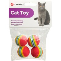 Flamingo Igračka za mačke - Rainbow loptice 4kom