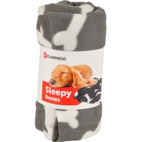 Flamingo Ćebence FLEECE Sivo sa koskicama 150x130cm