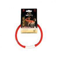 Duvo+ Ogrlica za pse, svetleća Usb Silicon 45cm crvena