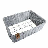 Duvo+ Krevet za pse, Rectangle Bed Oyster In Cotton Rope 45X34X16cm siva