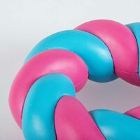 Duvo+ Gumena igračka za pse Mallow ring 11x11x4cm - Roze/plava