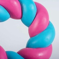 Duvo+ Gumena igračka za pse Mallow ring 11x11x4cm - Roze/plava