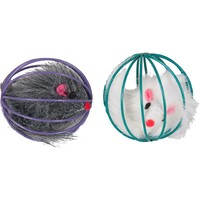 Flamingo Igračka za mačke - Žičana loptica sa mišem 6cm 1kom