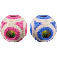 Flamingo Igračka za mačke - Sisal lopta 11cm Zvečka+Catnip 1kom