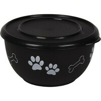 Flamingo Činija za hranu za pse sa poklopcem Kena crna M 15Cm800Ml 