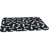 Flamingo Ćebence FLEECE Crno sa koskicama 150x130cm