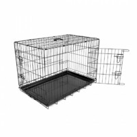 Duvo+ Kavez za pse 2vrata Plastično dno 62X44X50cm crna