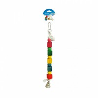Duvo+ Igračka za ptice,Rope Ring With Colorful Cubes & Bell