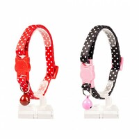 Duvo+ Ogrlica za mačke - White Dots 20-30cm/10cm Crna/Crvena