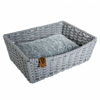 Duvo+ Krevet za pse, Rectangle Bed Oyster In Cotton Rope 45X34X16cm siva