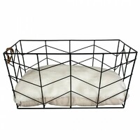 Duvo+ Korpa za mačke, Rectangle Metal Basket Caviar 40X29X19cm crna