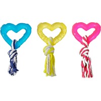 Flamingo Igračka za pse Heart With Rope 8cm Assortment 1kom