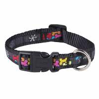 Rogz Multi Bone Black klasična ogrlica M