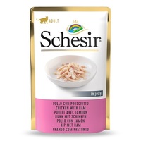 Schesir preliv za mačke piletina i šunka u želeu 85gr