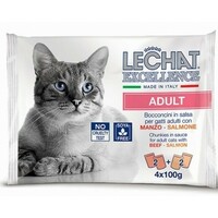 Lechat Excellence paket sosića 4x100g govedina i losos - Adult 400g
