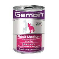 Gemon Govedina i jetra u komadićima za srednje rase - Adult - konzerva 415g