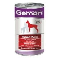 Gemon Govedina u komadićima sa pirinčem za velike rase - Adult - konzerva 1250g