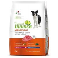 Trainer Natural Dog sa govedinom i pirinčem za odrasle pse srednjih rasa 3kg