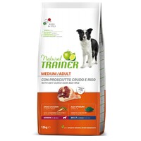 Trainer Natural Dog sa sirovom šunkom i pirinčem za odrasle pse srednjih rasa 12kg